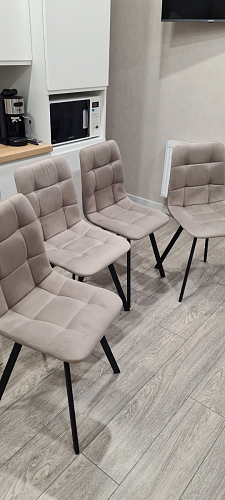 Стул на металлокаркасе Чилли синяя ткань / белый фото покупателя 1224