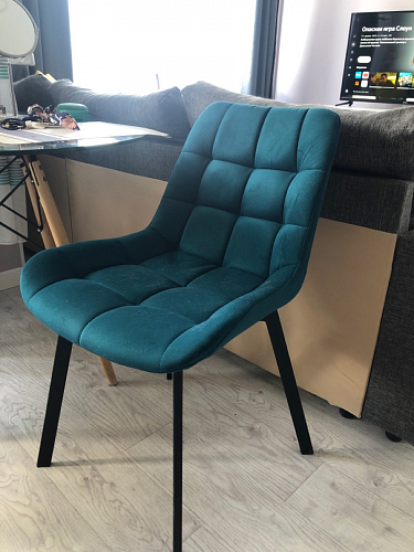 Стул на металлокаркасе Челси К бирюзовый / черный фото покупателя 176