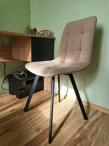 Стул на металлокаркасе Чилли черный / зеленый фото покупателя 884