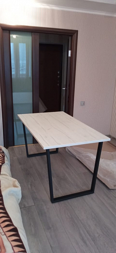 Стол Лота Лофт 140 25 мм черный матовый / бетон фото покупателя 1026