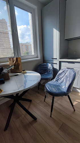 Стул на металлокаркасе Gabi dark beige / black / silver фото покупателя 351