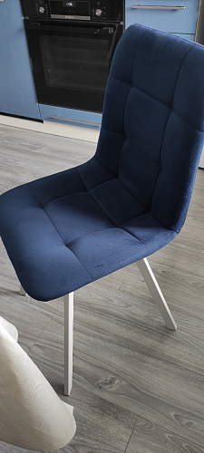 Стул на металлокаркасе Чилли К светло-серый велюр / черный каркас фото покупателя 82