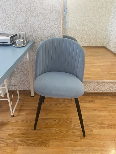 Стул на металлокаркасе Gabi 1 line light blue / black фото покупателя 250