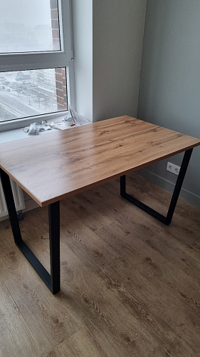 Деревянный стол Лота Лофт 120x75 дуб крафт табачный / черный матовый фото покупателя 721