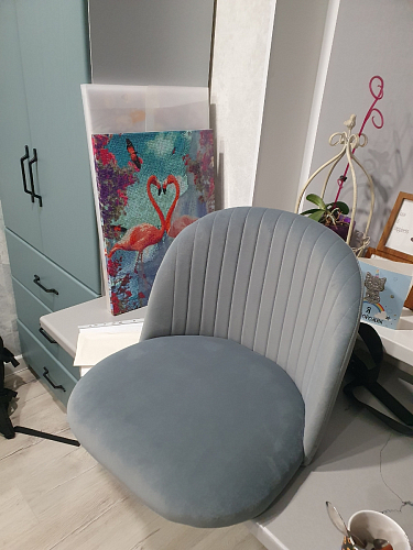 Стул на металлокаркасе Gabi dark beige / black / silver фото покупателя 27