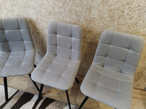 Стул на металлокаркасе Чилли синяя ткань / белый фото покупателя 306