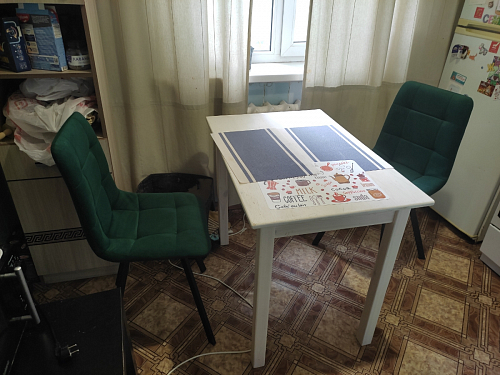 Стул на металлокаркасе Чилли зеленый / черный фото покупателя 896