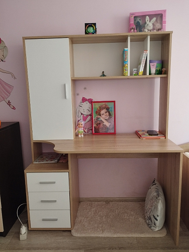 Стол компьютерный КСТ-16 бетон / белый фото покупателя 37