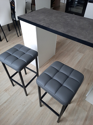 Барный стул Лофт микровелюр катания блэк / черный матовый фото покупателя 196