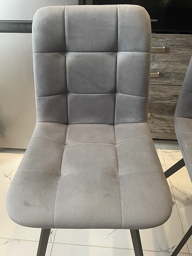 Стул на металлокаркасе Чилли К светло-серый велюр / черный каркас фото покупателя 19