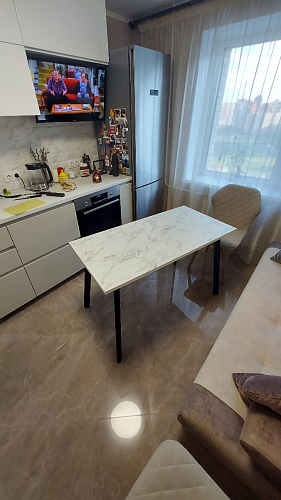 Стол Тринити Лофт 120 32 мм дуб галифакс табако / черный матовый фото покупателя 869