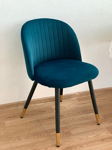 Стул на металлокаркасе Gabi 1 light blue / black / gold фото покупателя 336