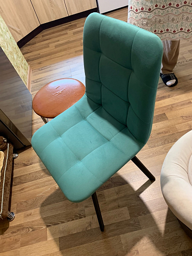 Стул на металлокаркасе Чилли К черный / зеленый фото покупателя 185