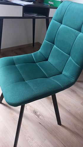 Стул на металлокаркасе Чилли синяя ткань / белый фото покупателя 747