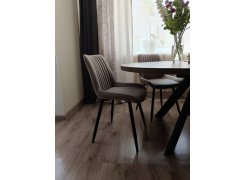 Стул на металлокаркасе Вейв светло-серый (hl 63) / 10К черный каркас фото покупателя 96