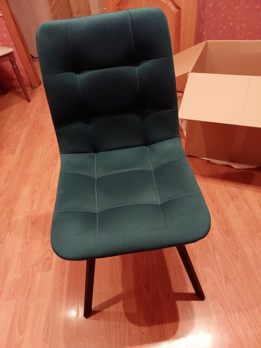 Стул на металлокаркасе Чилли черный / зеленый фото покупателя 866