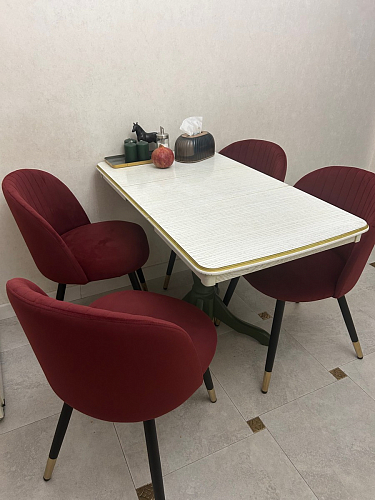 Стул на металлокаркасе Gabi 1 light blue / black / gold фото покупателя 606