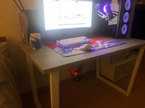 Деревянный стол Лота Лофт 140х80 черный матовый / бетон светлый фото покупателя 800