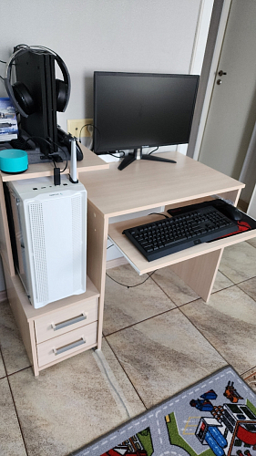 Стол компьютерный Джаз-24 правый белый фото покупателя 16