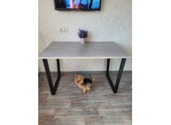 Деревянный стол Лота Лофт 120(160)х75 черный матовый / бетон светлый фото покупателя 103