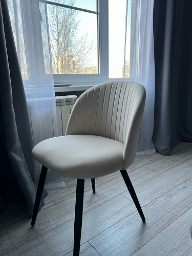 Стул на металлокаркасе Gabi dark beige / black / silver фото покупателя 432