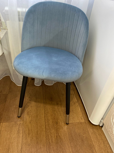 Стул на металлокаркасе Gabi 1 light blue / black / gold фото покупателя 156