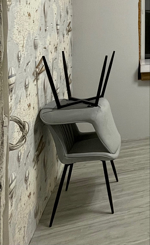 Стул на металлокаркасе Седа К латте / черный фото покупателя 168