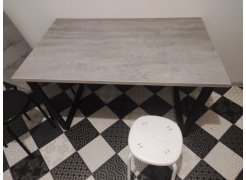 Деревянный стол Лота Лофт 120(160)х75 черный матовый / бетон светлый фото покупателя 895