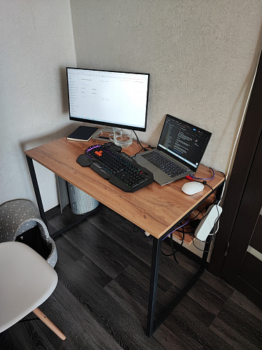 Письменный стол Клер Лофт дуб делано светлый / белый матовый фото покупателя 33