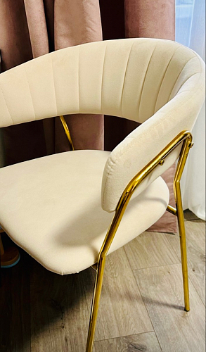 Стул на металлокаркасе Kamelia голубой / голубой / золотой фото покупателя 38