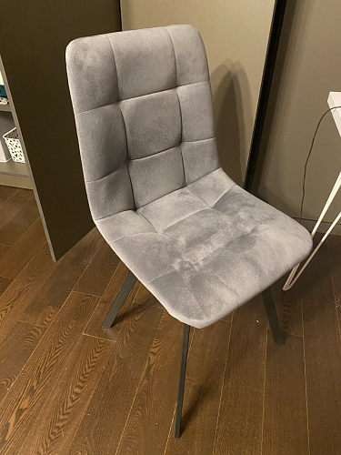 Стул на металлокаркасе Чилли синяя ткань / белый фото покупателя 837