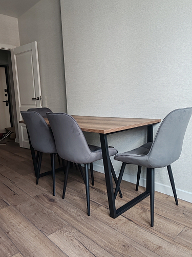 Деревянный стол Лота Лофт 140х80 белый матовый / бетон светлый фото покупателя 371