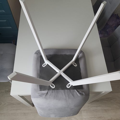 Стул на металлокаркасе Чилли синяя ткань / белый фото покупателя 288