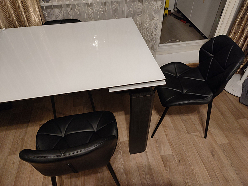 Стул на металлокаркасе Вальд экокожа черный / черный глянец фото покупателя 9