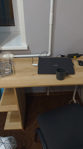 Письменный стол Челси Лофт дуб делано светлый / белый матовый фото покупателя 42