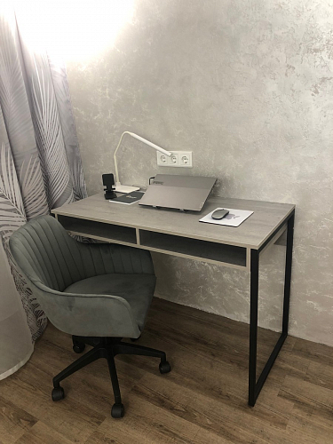 Письменный стол Леон Лофт черный матовый / дуб вотан фото покупателя 99