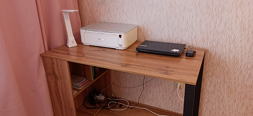 Письменный стол Битти Лофт 116х60х75 дуб вотан / белый матовый фото покупателя 51