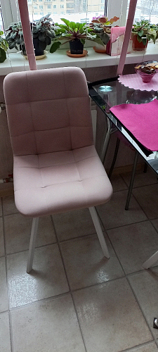 Стул на металлокаркасе Чилли К светло-серый велюр / черный каркас фото покупателя 343