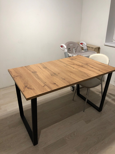 Деревянный стол Лота Лофт 140х80 дуб крафт табачный / черный матовый фото покупателя 273