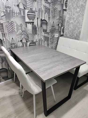 Деревянный стол Лота Лофт 120х75 белый матовый / дуб крафт золотой фото покупателя 627