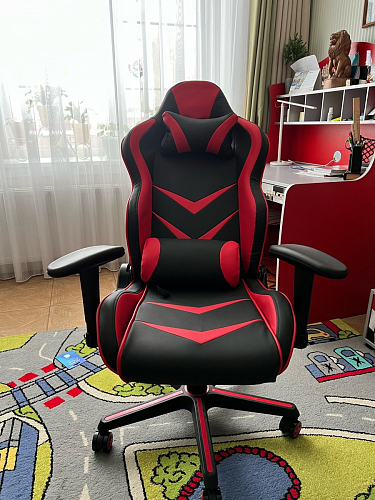 Компьютерное кресло Racer черное / голубое фото покупателя 6