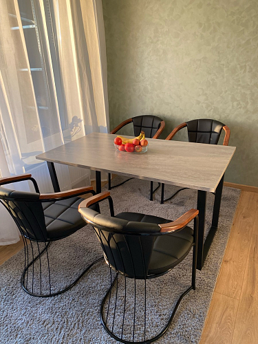 Деревянный стол Лота Лофт 120x75 дуб крафт табачный / черный матовый фото покупателя 218