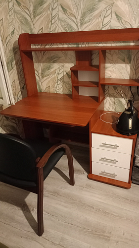 Компьютерный стол Мебелеф - 5 белый / белоснежный глянец левый фото покупателя 1