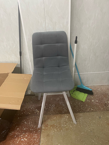 Стул на металлокаркасе Чилли синяя ткань / белый фото покупателя 1440