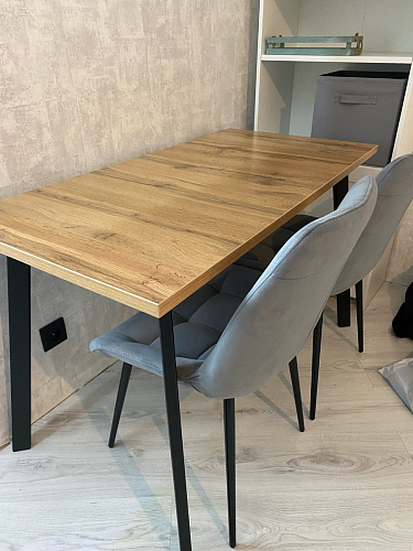 Стол Тринити Лофт 120 32 мм дуб галифакс табако / черный матовый фото покупателя 176