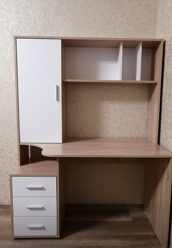 Компьютерный стол КСТ-16 левый дуб сонома / белый фото покупателя 35