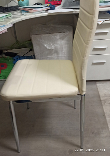 Стул на металлокаркасе DC2-001 black / white line / white фото покупателя 8