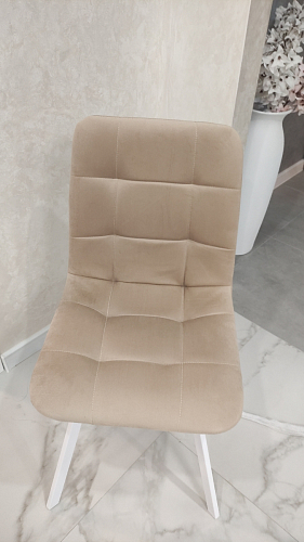 Стул на металлокаркасе Чилли синяя ткань / белый фото покупателя 1143