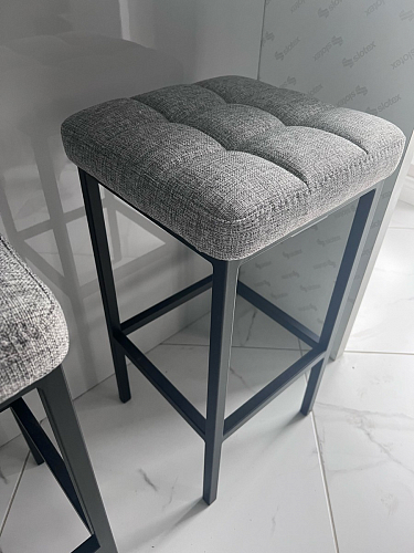 Барный стул Лофт ткань канди грей / черный матовый фото покупателя 99