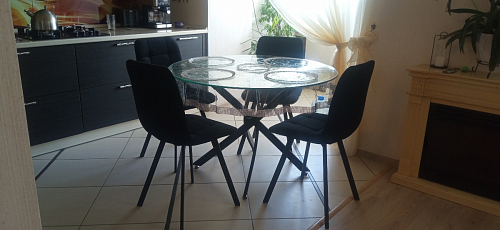 Стул на металлокаркасе Чилли К темно-серый (velutto 32) / черный фото покупателя 335